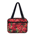 Red Rose Flower Print Double Strap Bible Bag