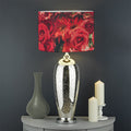 Red Rose Flower Print Drum Lamp Shade