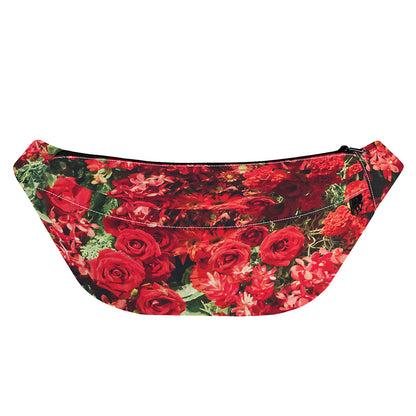 Red Rose Flower Print Fanny Pack