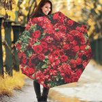 Red Rose Flower Print Foldable Umbrella