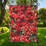 Red Rose Flower Print Garden Flag
