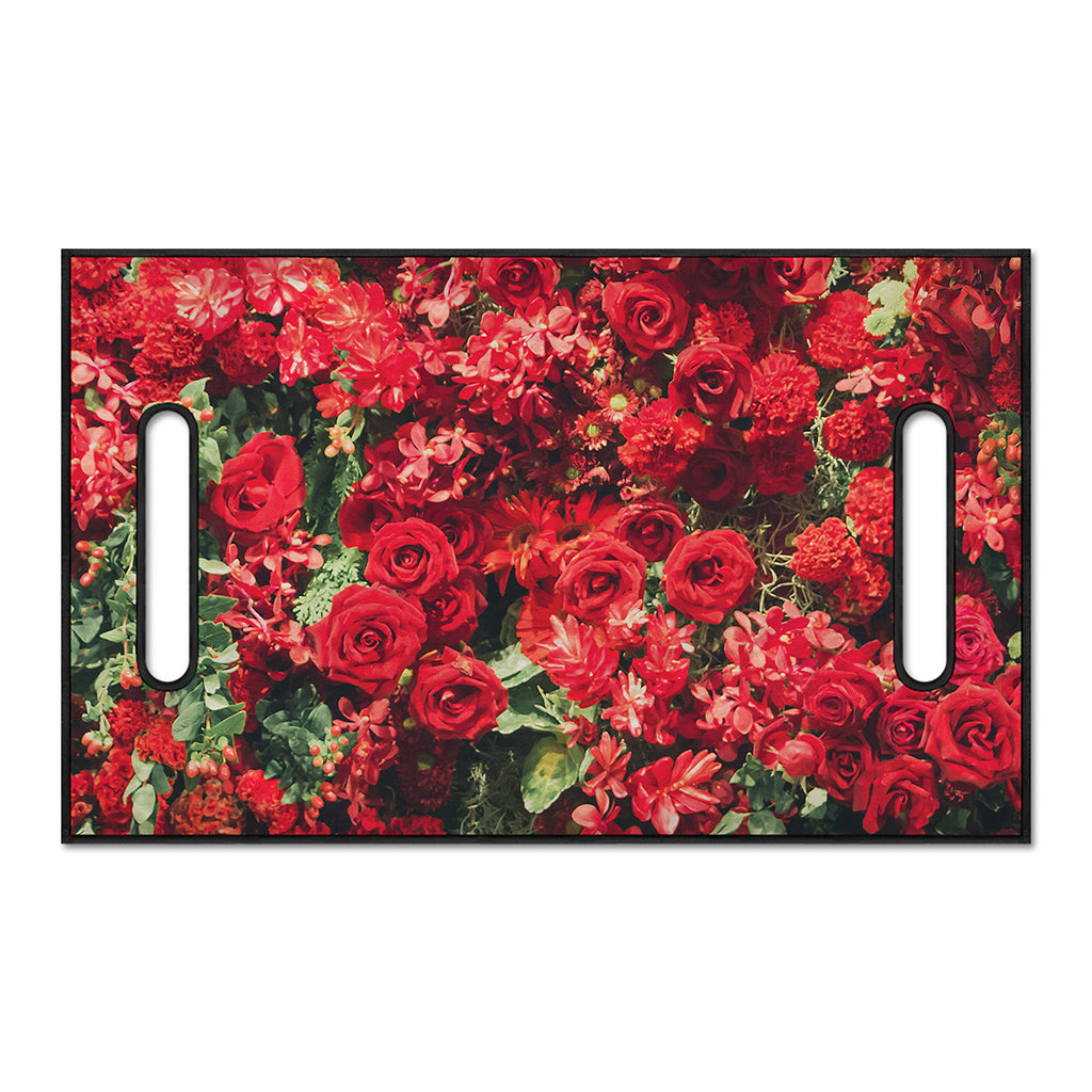 Red Rose Flower Print Golf Cart Seat Cover