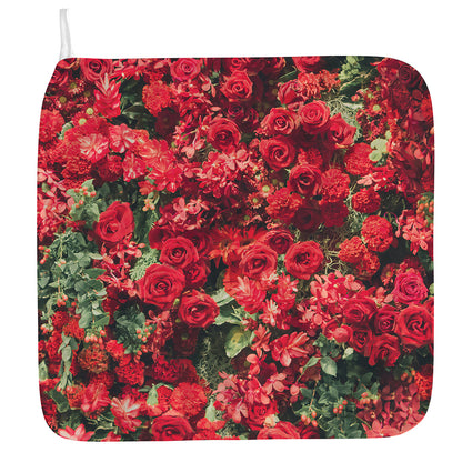 Red Rose Flower Print Hand Towel