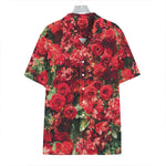 Red Rose Flower Print Hawaiian Shirt