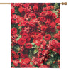 Red Rose Flower Print House Flag