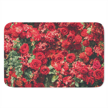 Red Rose Flower Print Indoor Door Mat