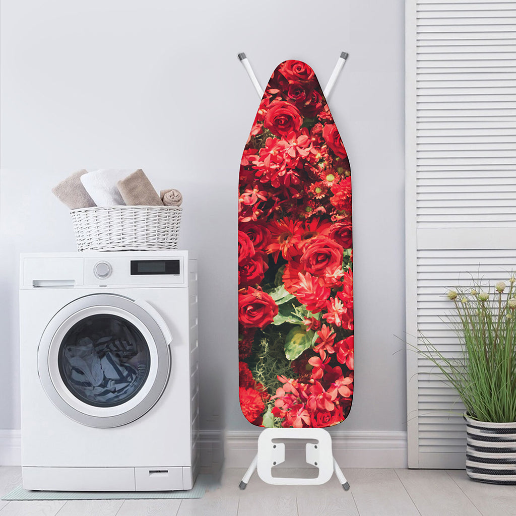 Red Rose Flower Print Ironing Board Cover
