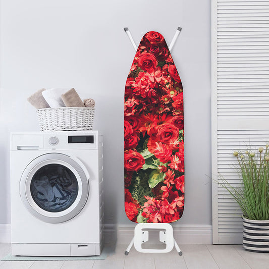 Red Rose Flower Print Ironing Board Cover