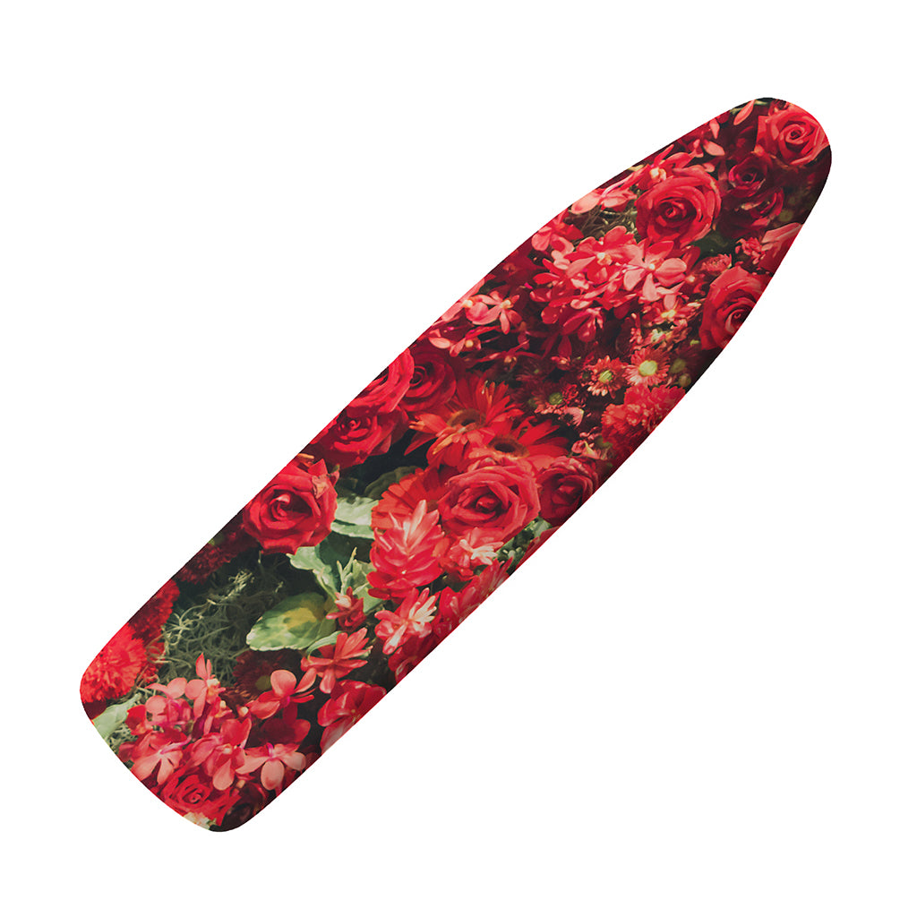 Red Rose Flower Print Ironing Board Cover