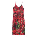 Red Rose Flower Print Jersey Midi Cami Dress