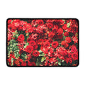 Red Rose Flower Print Kitchen Mat