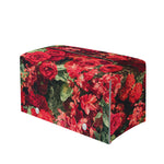 Red Rose Flower Print Leather Tissue Box Cover