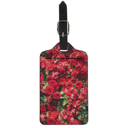 Red Rose Flower Print Luggage Tag