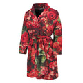 Red Rose Flower Print Men's Bathrobe