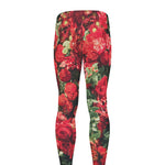 Red Rose Flower Print Men's leggings