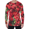 Red Rose Flower Print Men's Long Sleeve T-Shirt