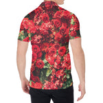 Red Rose Flower Print Men's Shirt