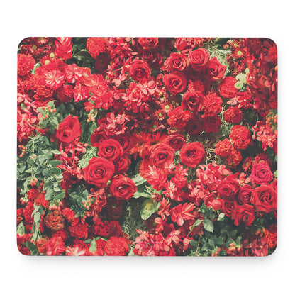 Red Rose Flower Print Mouse Pad