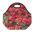 Red Rose Flower Print Neoprene Lunch Bag
