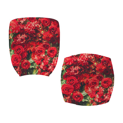 Red Rose Flower Print Office Chair Cover