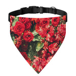 Red Rose Flower Print Over The Collar Dog Bandana