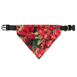 Red Rose Flower Print Over The Collar Dog Bandana