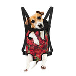 Red Rose Flower Print Pet Carrier Backpack
