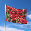 Red Rose Flower Print Polyester Flag