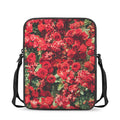 Red Rose Flower Print Rectangular Crossbody Bag