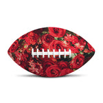 Red Rose Flower Print Rugby Ball