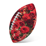 Red Rose Flower Print Rugby Ball
