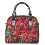 Red Rose Flower Print Shoulder Handbag