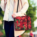 Red Rose Flower Print Shoulder Strap Bible Bag
