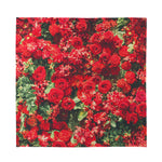 Red Rose Flower Print Silk Bandana
