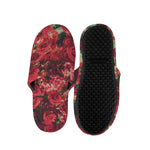 Red Rose Flower Print Slippers