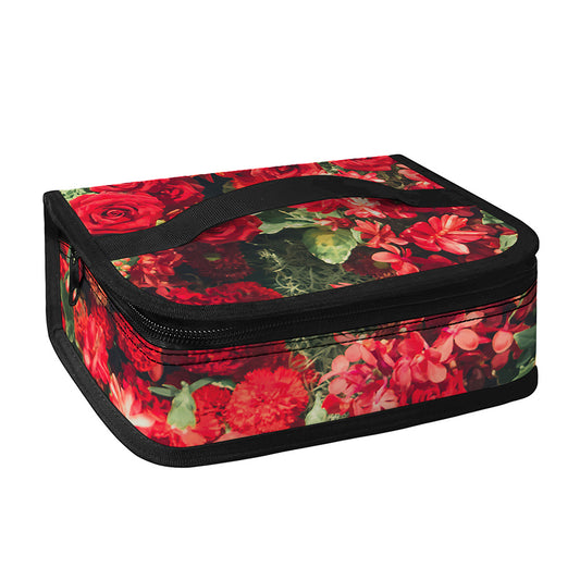 Red Rose Flower Print Small Lunch Bag