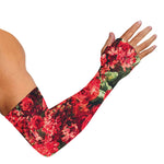 Red Rose Flower Print Sun Protection Arm Sleeves