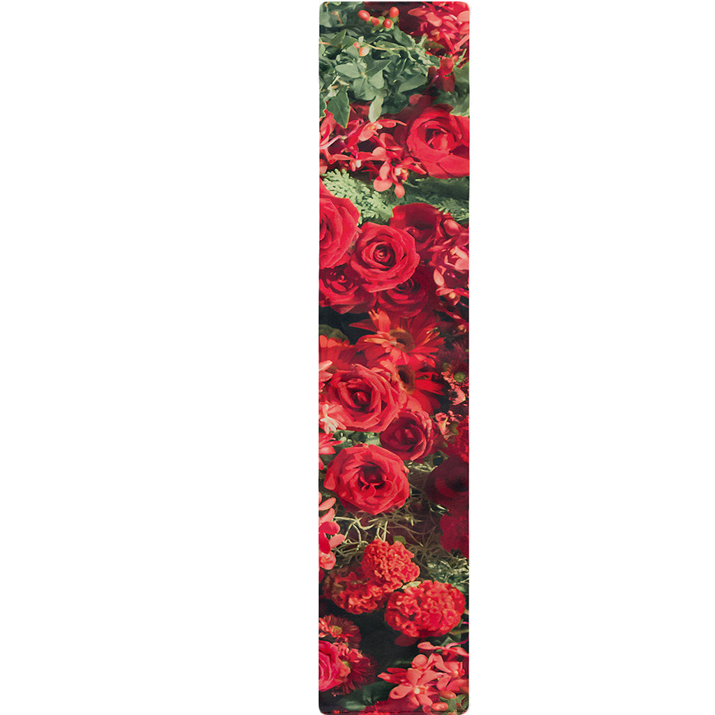 Red Rose Flower Print Table Runner