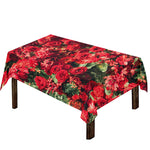Red Rose Flower Print Tablecloth