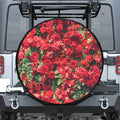 Red Rose Flower Print Tire Cover