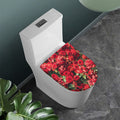 Red Rose Flower Print Toilet Lid Cover