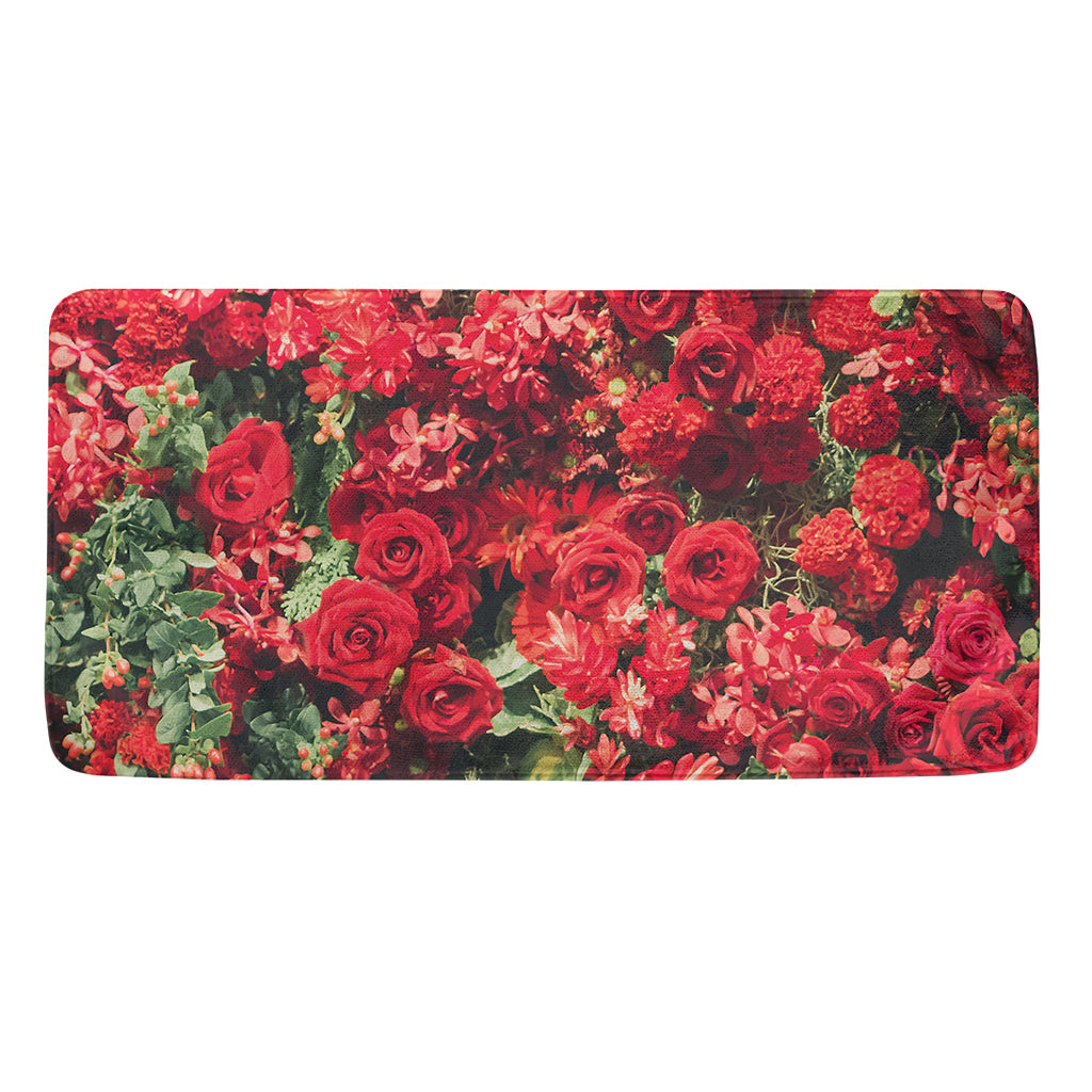 Red Rose Flower Print Towel