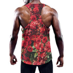 Red Rose Flower Print Training Tank Top
