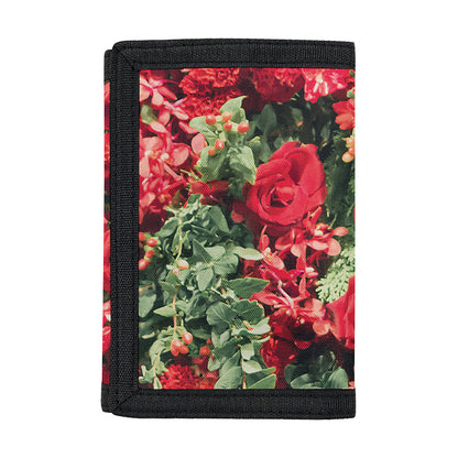 Red Rose Flower Print Trifold Wallet