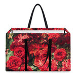 Red Rose Flower Print Utility Tote Bag