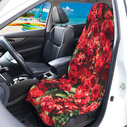 Red Rose Flower Print Waterproof Car Seat Cover