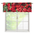 Red Rose Flower Print Window Valance