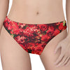 Red Rose Flower Print Women's Thong