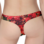 Red Rose Flower Print Women's Thong