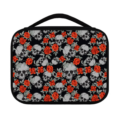 Red Rose Grey Skull Pattern Print Classic Bible Case
